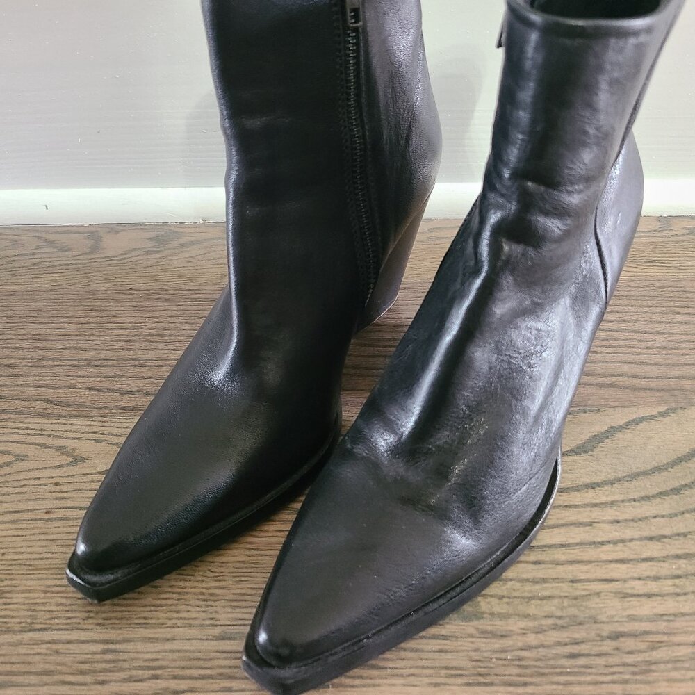 Steve Madden Black Leather Ankle Booties - Made in Italy
